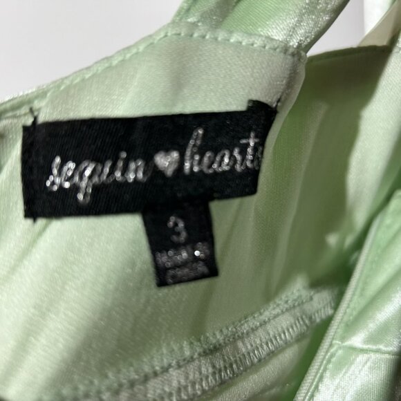 Light Green Prom Dress with Jeweled Neckline and Waist - Picture 4 of 9